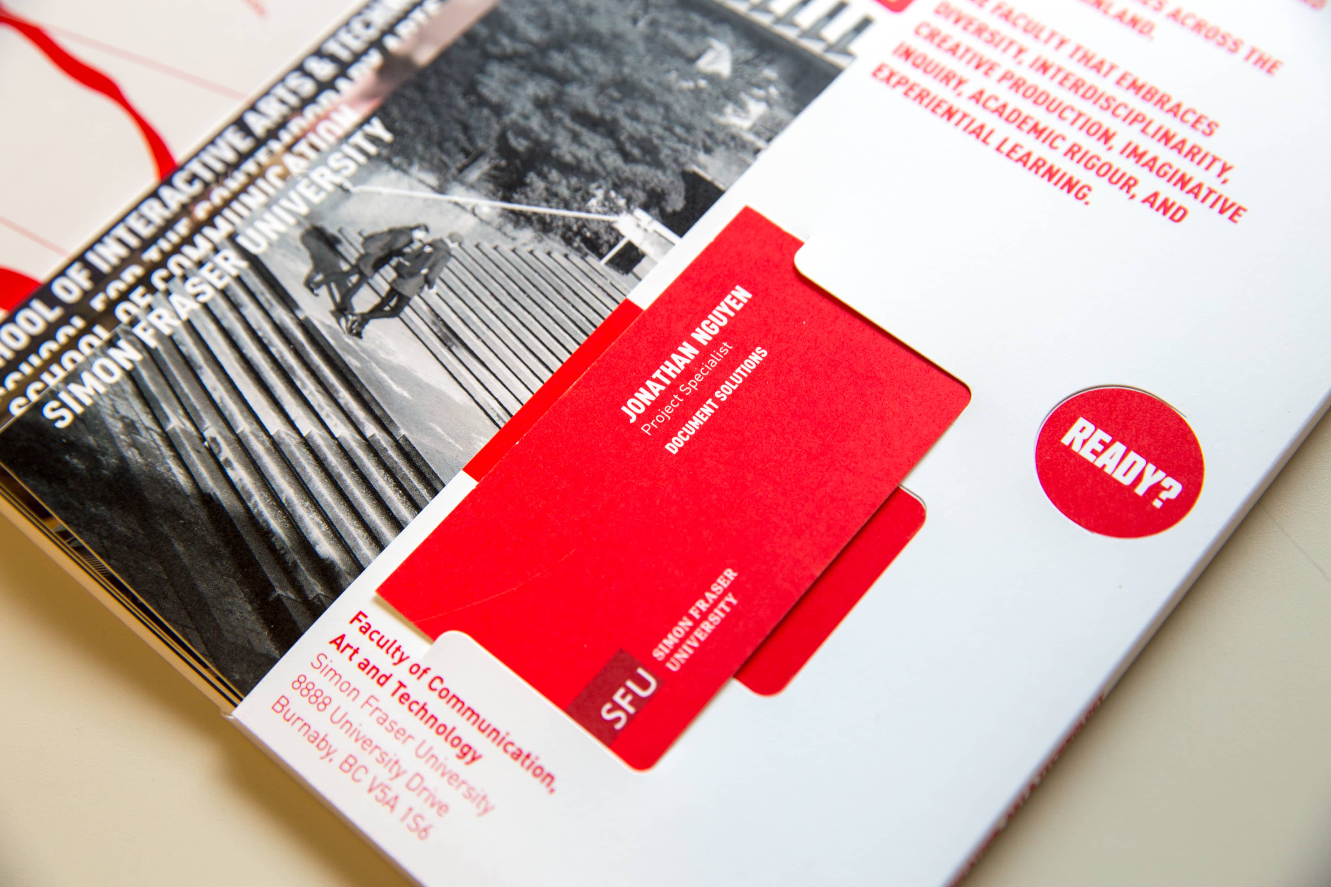 Business card holder vertical orientation.